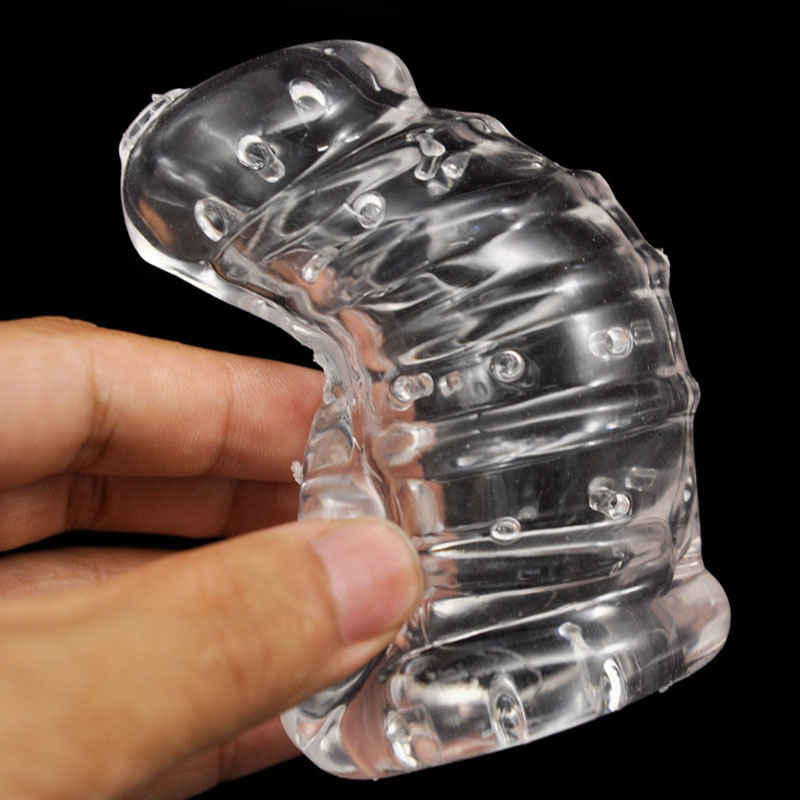 Deluxe Comfortable Male Chastity Cage With Spiked Transparent Sleeve Mens Pleasure Toy Enhancer Cbt Device - 8