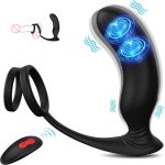 Anal Vibrator Vibrating Butt Plug Prostate Massager With Penis Ring Wireless Remote Control G-spot Sex Toys For Men & Couples