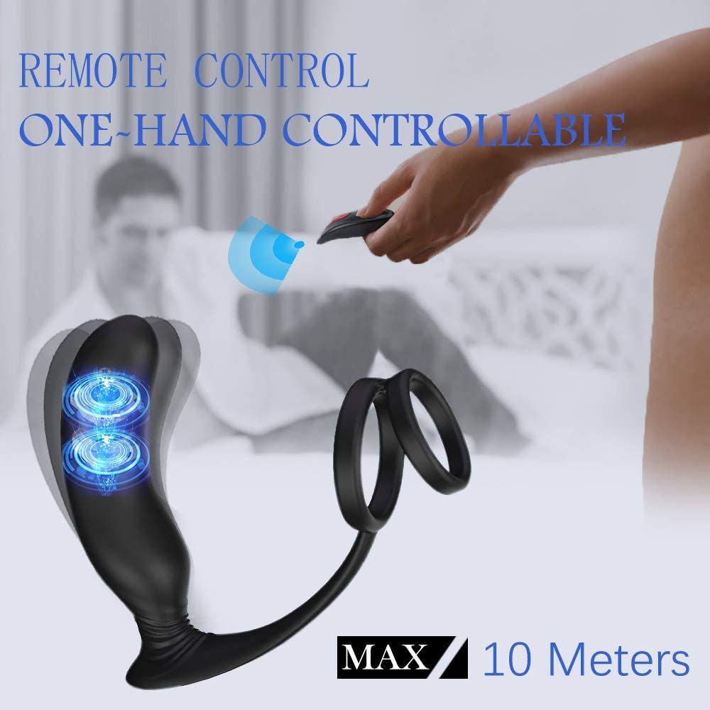 Wireless Remote Control Anal Vibrator Gspot Prostate Massager With Penis Ring For Men And Couples - 2