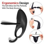 Rechargeable Silicone Ejaculation Vibrator Male Penis Cock Ring Clit Stimulation Orgasm Sex Toy For Men Couples - 4