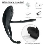 Rechargeable Silicone Ejaculation Vibrator Male Penis Cock Ring Clit Stimulation Orgasm Sex Toy For Men Couples - 3