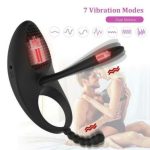 Rechargeable Silicone Ejaculation Vibrator Male Penis Cock Ring Clit Stimulation Orgasm Sex Toy For Men Couples - 2