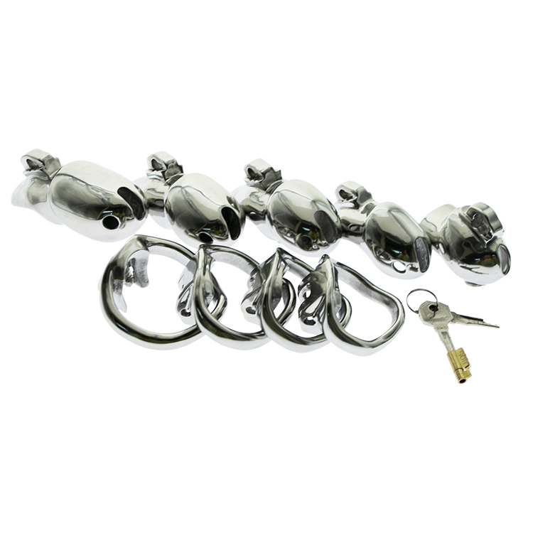 V3 Stainless Steel Male Chastity Device Adjustable Cock Cage Penis Lock Ring Bdsm Restraint Sex Toy - 1