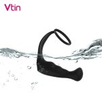 Penis Ring Vibrator Prostate Massager Dildo Erotic Silicone Climax Butt Plug Sex Toys For Men Delayed Ejaculation Anal - 5
