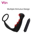 Penis Ring Vibrator Prostate Massager Dildo Erotic Silicone Climax Butt Plug Sex Toys For Men Delayed Ejaculation Anal - 4