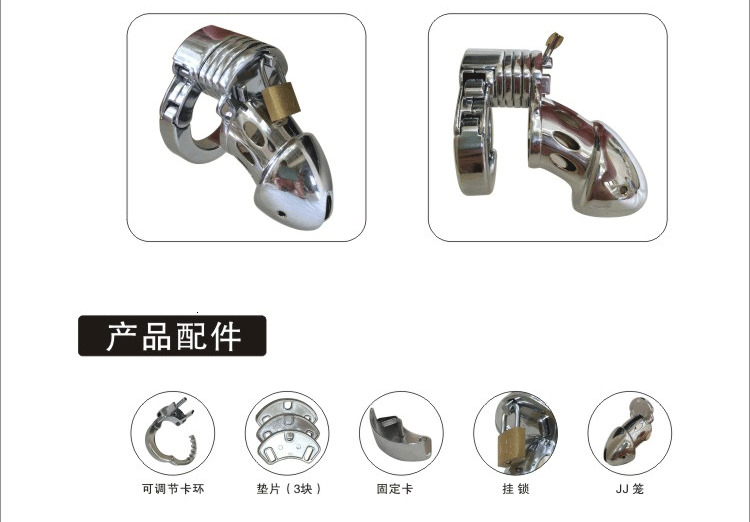 Adjustable Stainless Steel Male Chastity Cage With Penis Lock Bird Cock Style Fun Adult Sex Toy Cb019 - 4