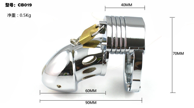 Adjustable Stainless Steel Male Chastity Cage With Penis Lock Bird Cock Style Fun Adult Sex Toy Cb019 - 1