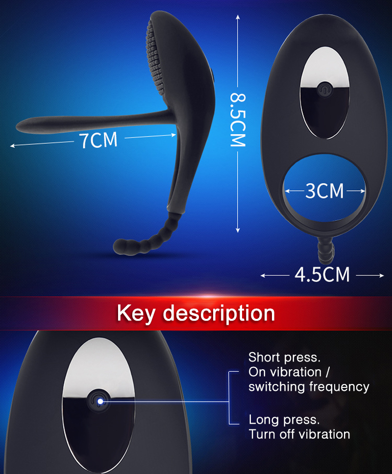 Vibrating Penis Ring Prostate Massager Delay Ejaculation Clitoris Stimulator Anal Beads In Panties Adult Sex Toy For Couples - 7