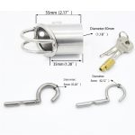Stainless Steel Pa Puncture Cock Cage Male Chastity Device With Stealth Lock Penis Ring Belt For Adult Game - 5