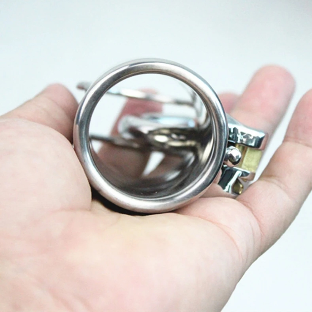 Adult Game Stainless Steel Male Chastity Cage With Stealth Lock Penis Ring Belt And Pa Puncture - 5