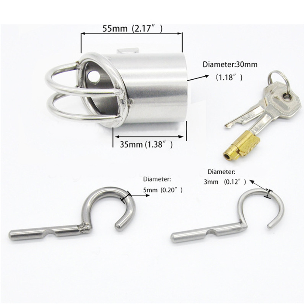 Adult Game Stainless Steel Male Chastity Cage With Stealth Lock Penis Ring Belt And Pa Puncture - 3