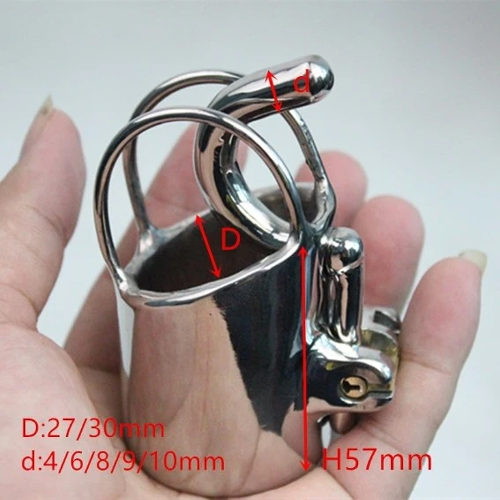 Adult Game Stainless Steel Male Chastity Cage With Stealth Lock Penis Ring Belt And Pa Puncture - 2