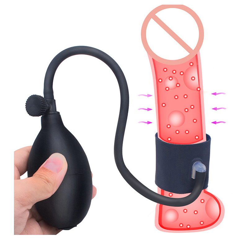 Inflatable Male Chastity Device Penis Ring Urethral Erection Enhancer Bdsm Adult Erotic Sex Toy - 1