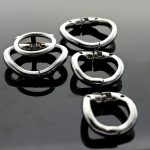 Chastity Cock Ring Penis Locking Double Stainless Steel Training Exercise Scrotum Ball Stretcher C120 - 6