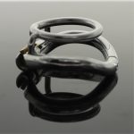 Chastity Cock Ring Penis Locking Double Stainless Steel Training Exercise Scrotum Ball Stretcher C120 - 5
