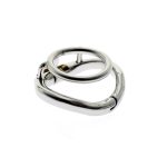 Chastity Cock Ring Penis Locking Double Stainless Steel Training Exercise Scrotum Ball Stretcher C120 - 2