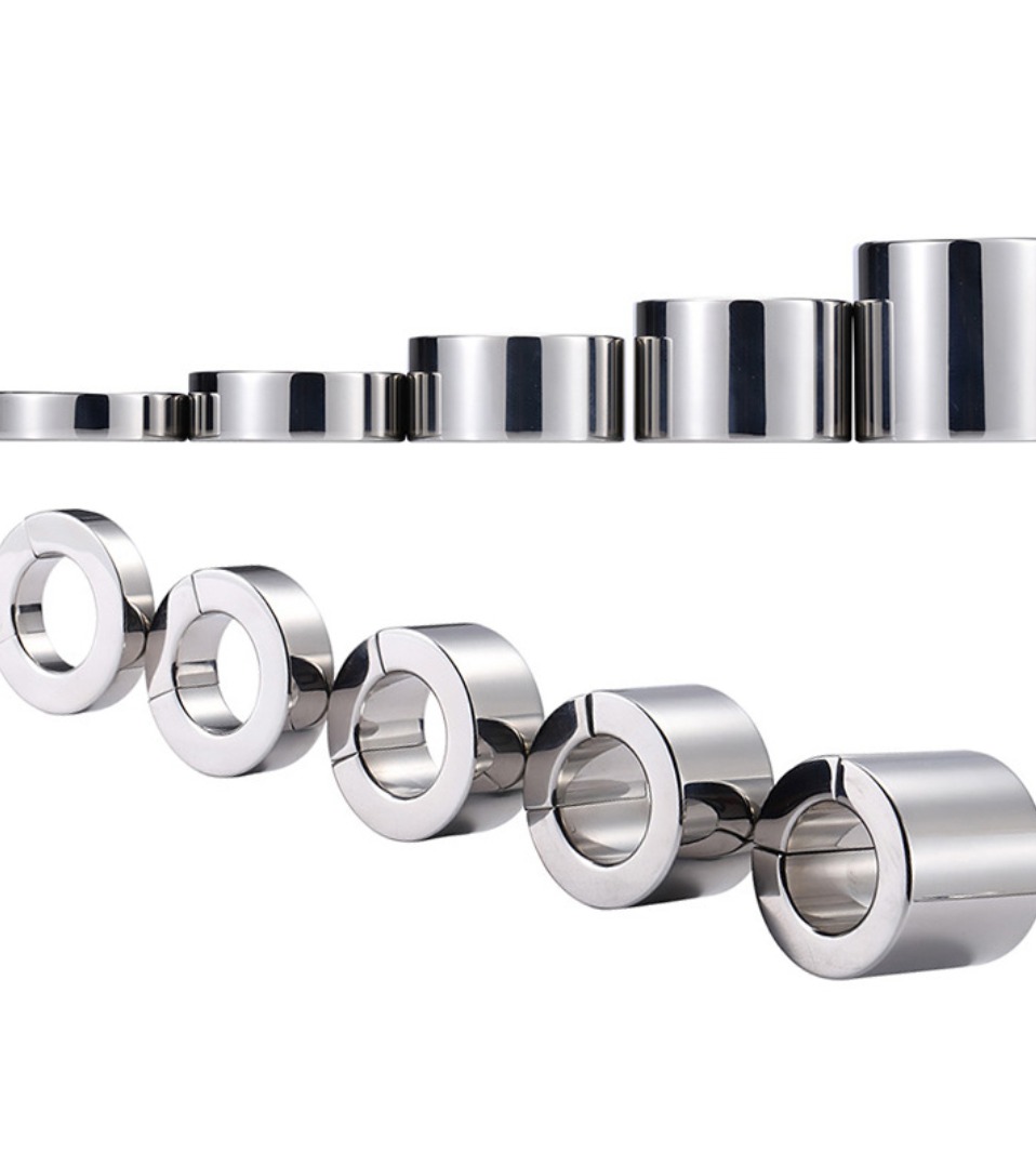 Stainless Steel Magnetic Lock Scrotum Pendant Testis Weight Ball Stretcher Mens Sexual Enhancer Cock Ring Toy - 4