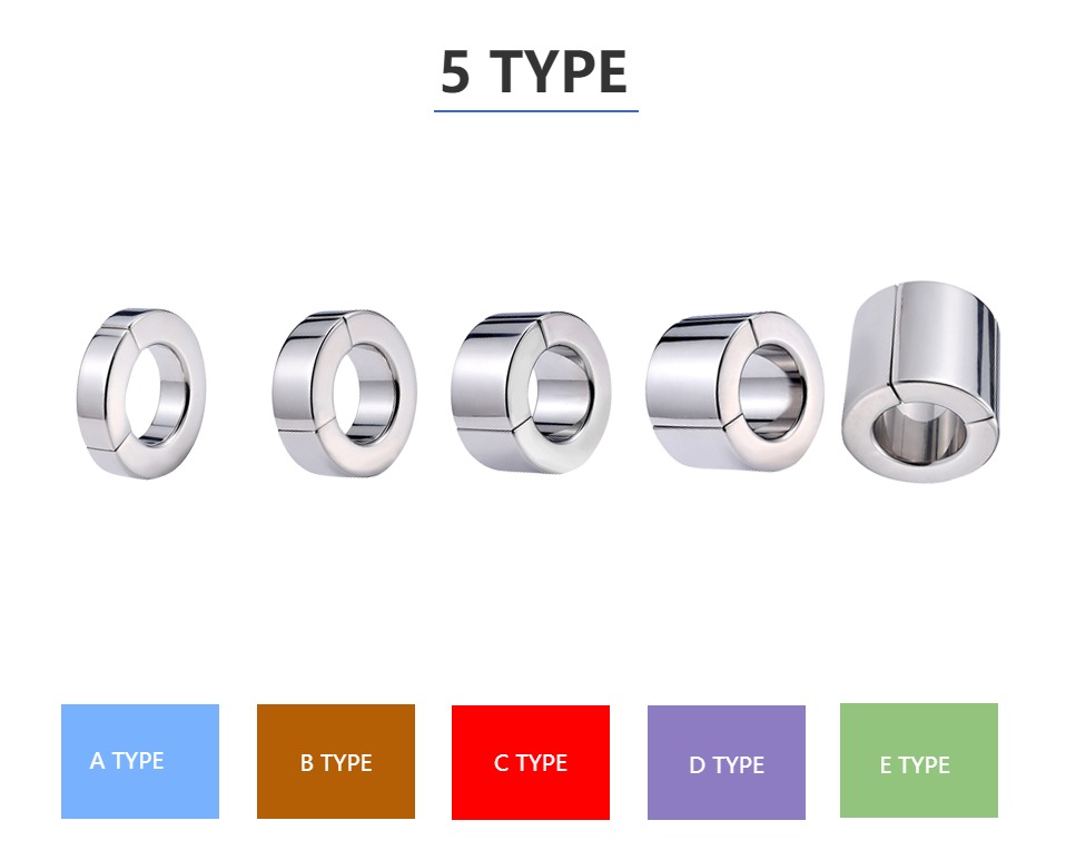 Stainless Steel Magnetic Lock Scrotum Pendant Testis Weight Ball Stretcher Mens Sexual Enhancer Cock Ring Toy - 2