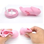 4 Colors Male Silicone Chastity Device Cock Cage With 5 Size Penis Ring Cages Men Virginity Belt Sex Toy - 5