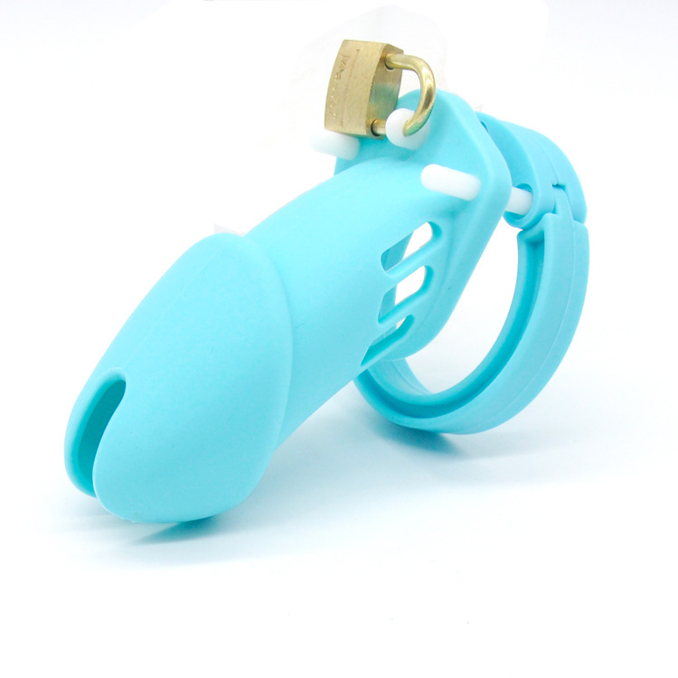 Silicone Male Chastity Device With Interchangeable Penis Rings Sex Toy For Men In 4 Colors - 9