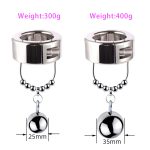 Stainless Steel Height Heavy Ball Stretcher Scrotum Bondage Training Bdsm Cock Ring Sex Toys For Men 300 400g - 2