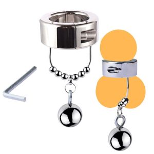 Stainless Steel Height Heavy Ball Stretcher Scrotum Bondage Training Bdsm Cock Ring Sex Toys For Men 300 400g