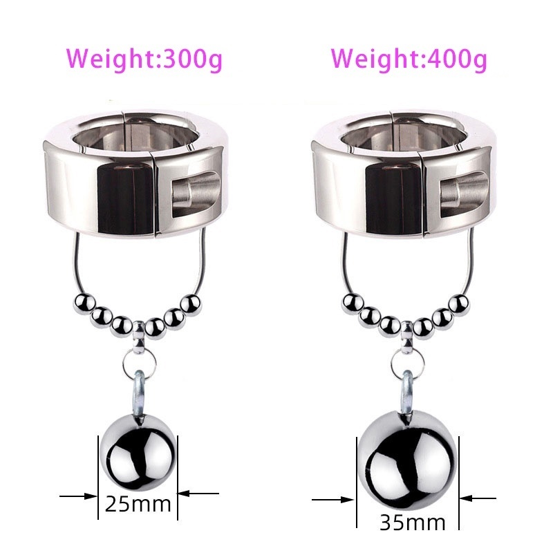 Stainless Steel Adjustable Height Ball Stretcher Scrotum Bondage Training Bdsm Cock Ring 300400g Male Sex Toy - 5