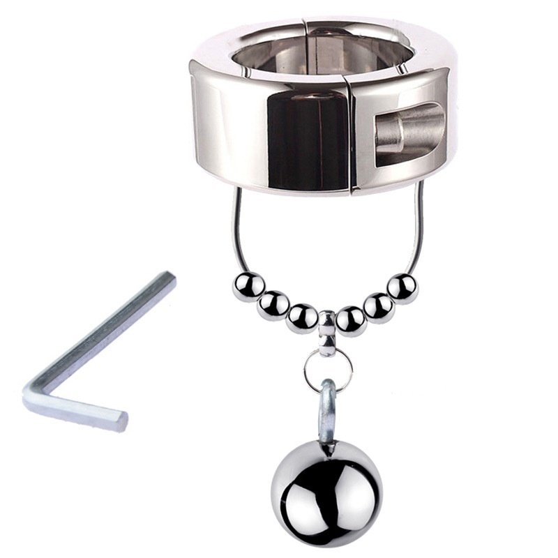 Stainless Steel Adjustable Height Ball Stretcher Scrotum Bondage Training Bdsm Cock Ring 300400g Male Sex Toy - 2
