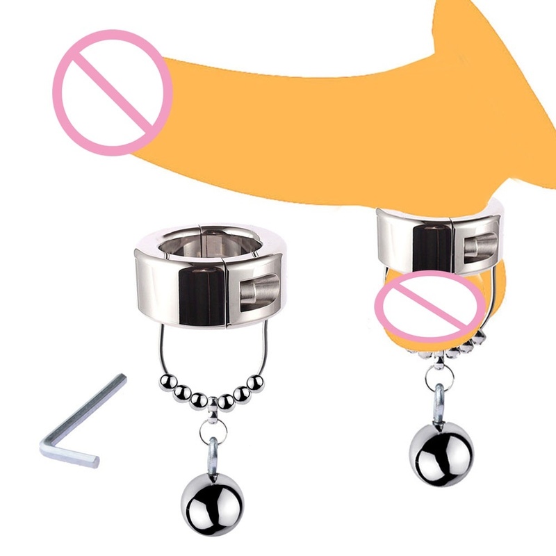 Stainless Steel Adjustable Height Ball Stretcher Scrotum Bondage Training Bdsm Cock Ring 300400g Male Sex Toy - 1