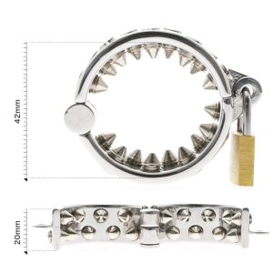 Kali's Teeth Sharp 2 Rows Ring Scrotum Pendant Male Chastity Device Kalis Spike Torture Devices