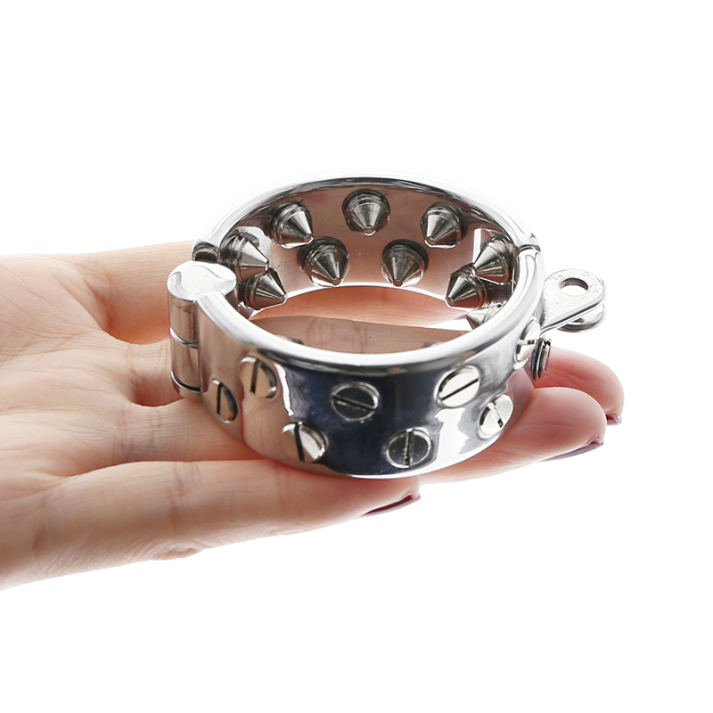 Kalis Spike Male Chastity Device Sharp 2rows Ring Scrotum Pendant Kalis Teeth Torture Tools - 9