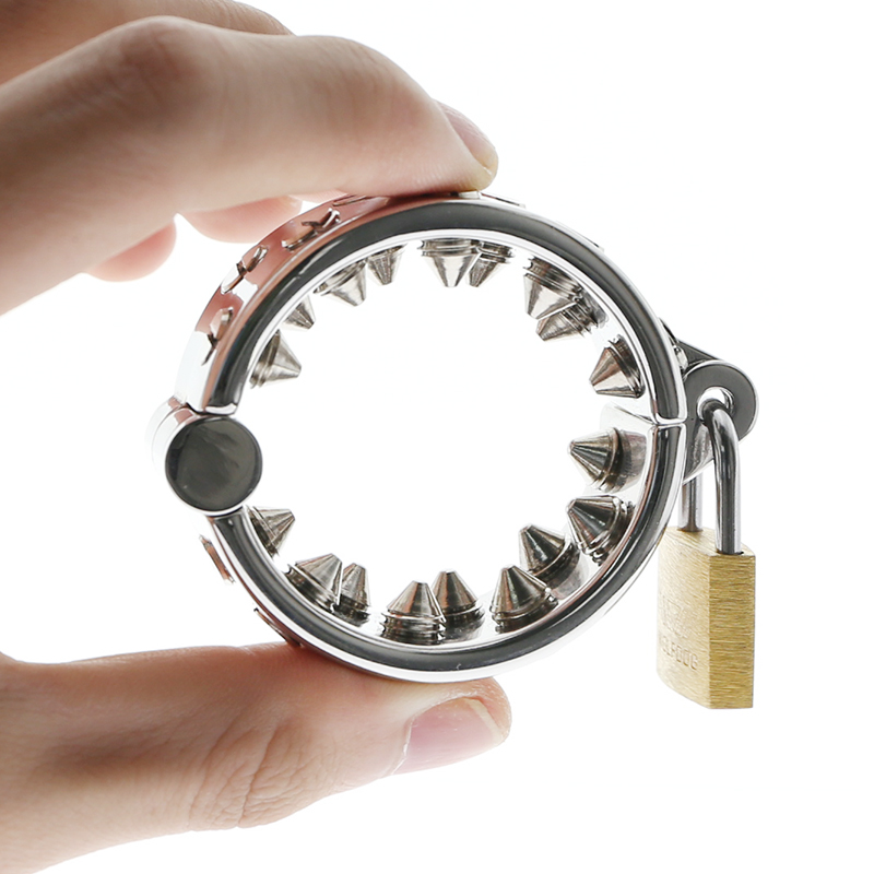Kalis Spike Male Chastity Device Sharp 2rows Ring Scrotum Pendant Kalis Teeth Torture Tools - 8