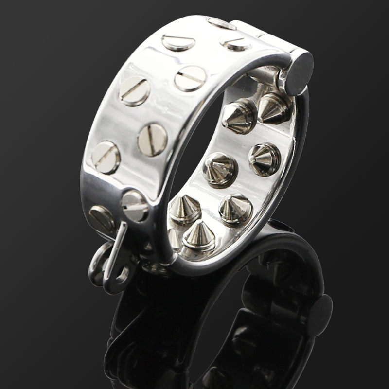 Kalis Spike Male Chastity Device Sharp 2rows Ring Scrotum Pendant Kalis Teeth Torture Tools - 1