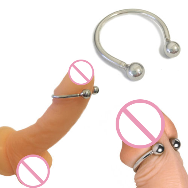 Stainless Steel Dual Ball Glans Penis Ring 30x8mm Enhances Male Pleasure Orgasm Intensifier - 1