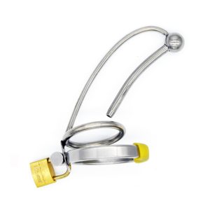Male Urethral Sound Lock In Chastity Device 4 Rings Size Fetish Metal Sex Toy Catheter Insertion Cage For Men G103