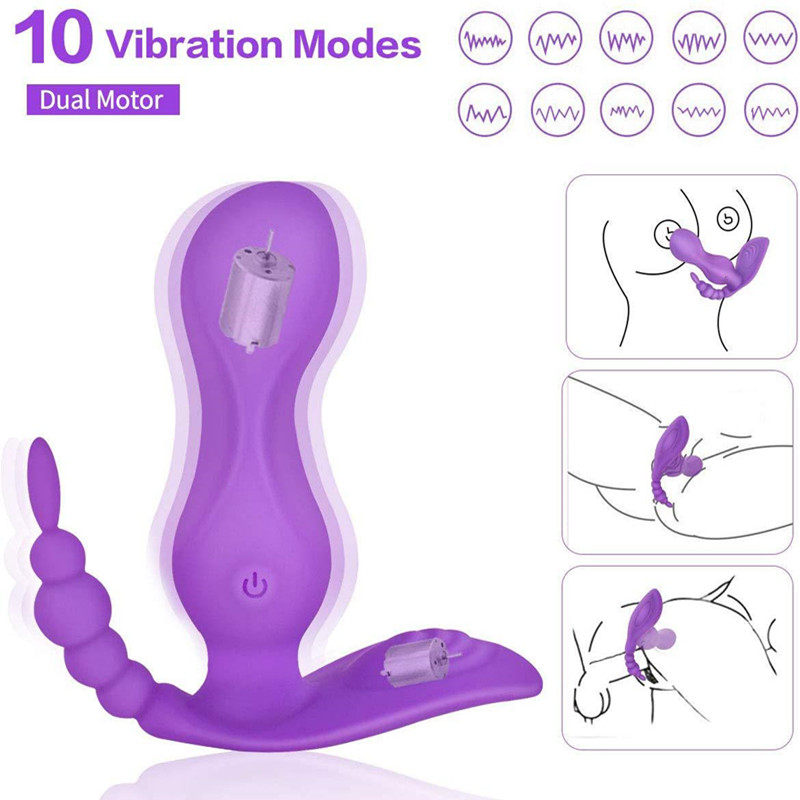 10speed Dualhead Wearable Vibrating Panties With Remote Gspot Clitoral Stimulator Dildo Vibrator Womens Sexual Pleasure Toy - 2