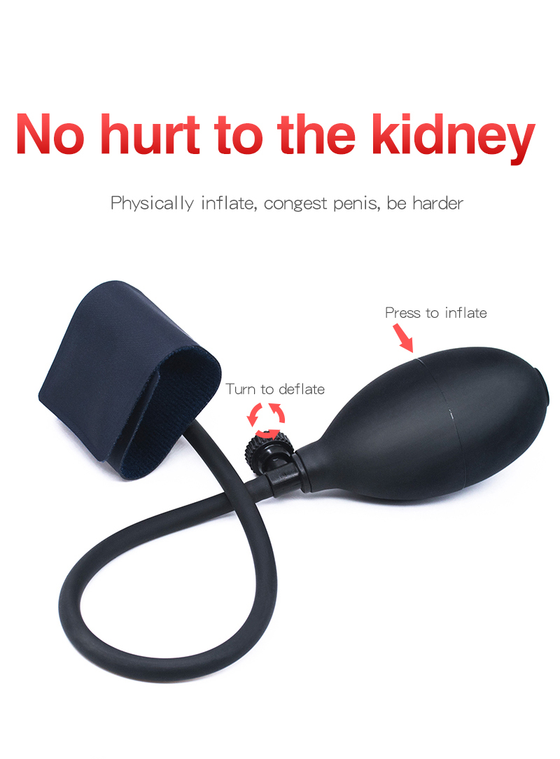 Inflatable Penis Pump Adjustable Cock Ring Erection Enhancer Testicle Rings Scrotum Sleeve Erotic Male Masturbation Sex Toys - 4