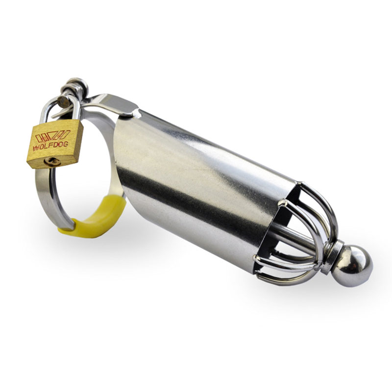Male Chastity Cage Stainless Steel Virginity Lock Antimasturbation Penis Protection Device With Urethral Catheter - 5