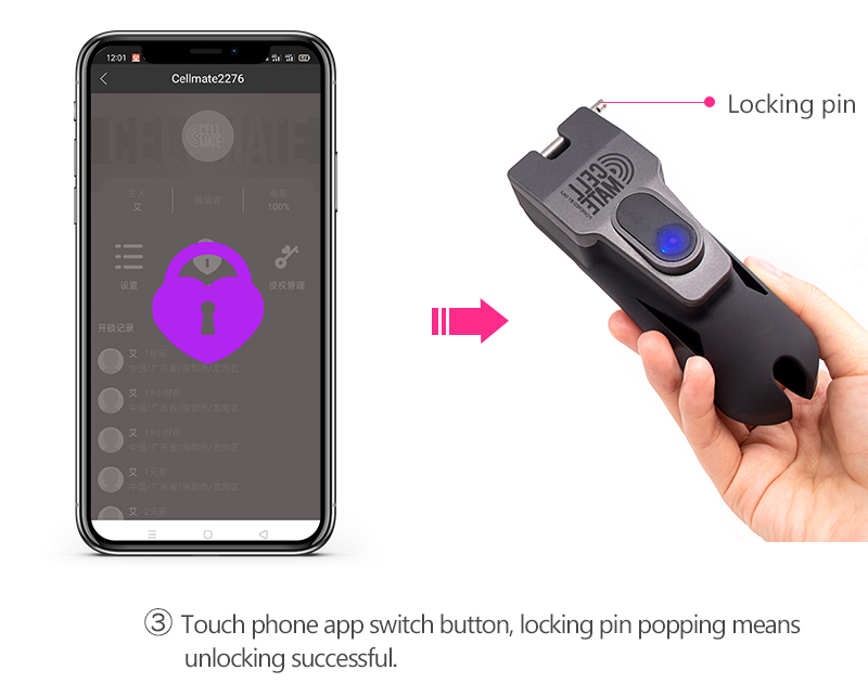Qiui Cell Mate Chastity Cage Bluetooth Controlled Male Device With Cock Ring Virginity Maintaining Sex Toys For Men - 4