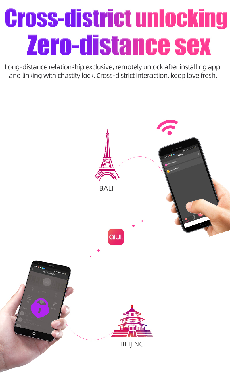 Qiui Cell Mate Chastity Cage Bluetooth Controlled Male Device With Cock Ring Virginity Maintaining Sex Toys For Men - 2
