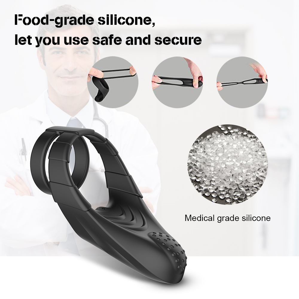 Male Vibrating Cock Ring Clitoral Stimulator Delay Ejaculation Aid Adult Sex Toy For Couples Mens Pleasure Enhancer Masturbator - 5
