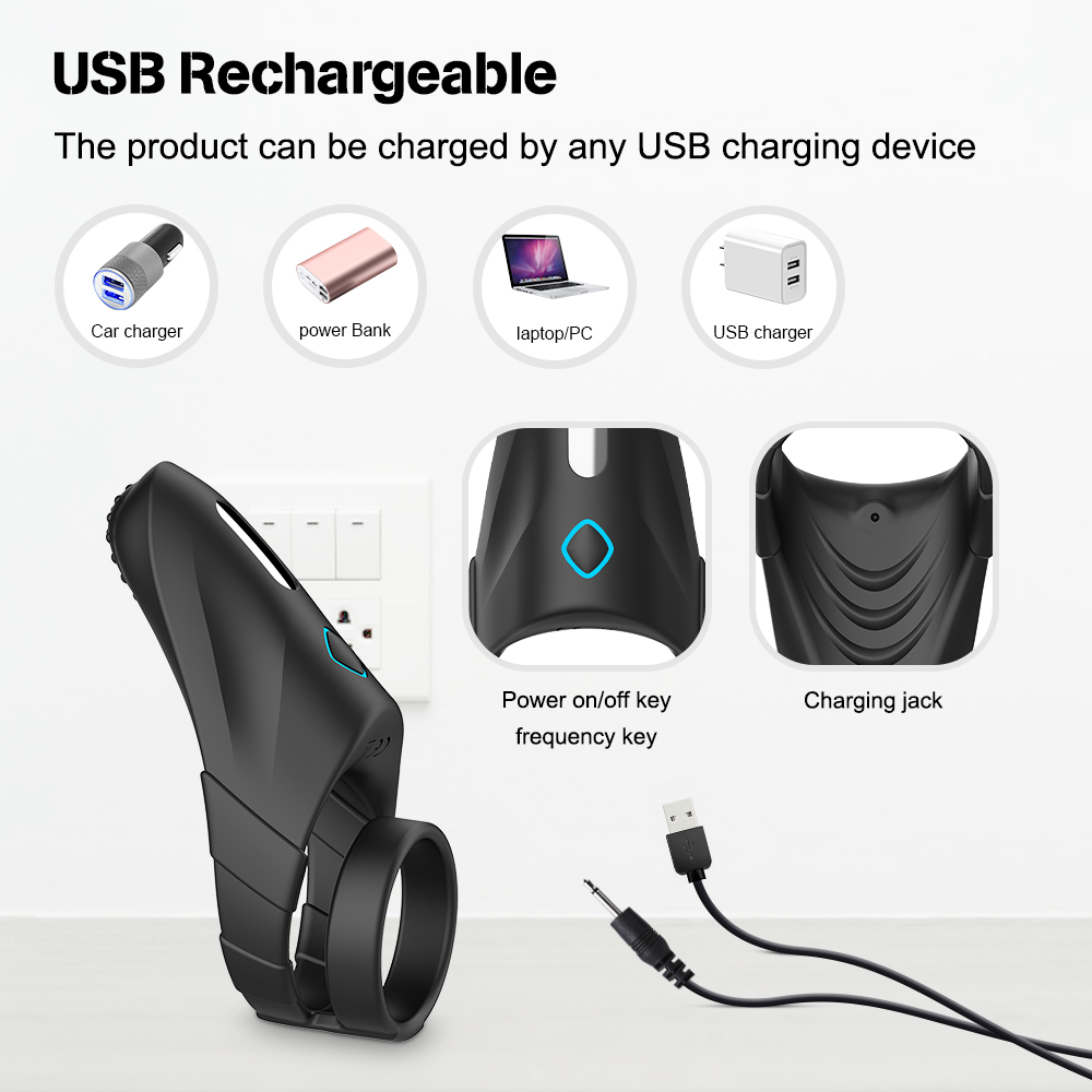 Male Vibrating Cock Ring Clitoral Stimulator Delay Ejaculation Aid Adult Sex Toy For Couples Mens Pleasure Enhancer Masturbator - 4