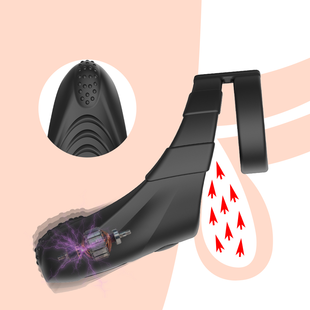Male Vibrating Cock Ring Clitoral Stimulator Delay Ejaculation Aid Adult Sex Toy For Couples Mens Pleasure Enhancer Masturbator - 1