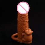 Fan Qie Mei Silicone G-spot Stimulate Vibrating Penis Sleeves Reusable Extender Condoms Sleeve Delay Time Sex Toys For Men - 6