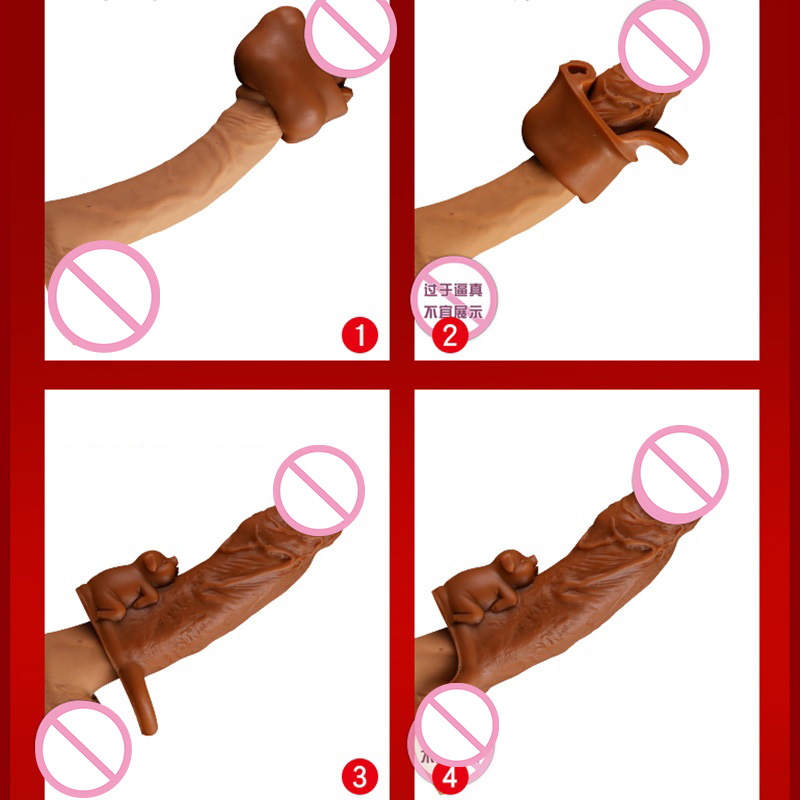 Fan Qie Mei Silicone Gspot Vibrating Penis Sleeve Reusable Delay Time Extender Condom Mens Sexual Enhancement Toy - 8