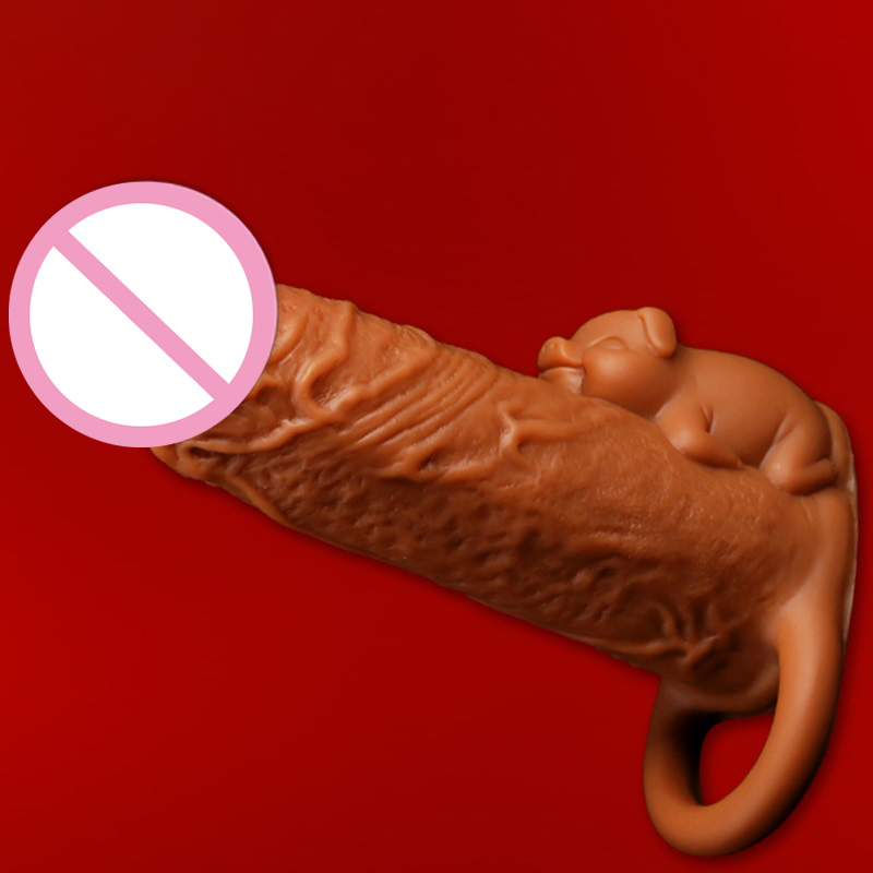 Fan Qie Mei Silicone Gspot Vibrating Penis Sleeve Reusable Delay Time Extender Condom Mens Sexual Enhancement Toy - 7