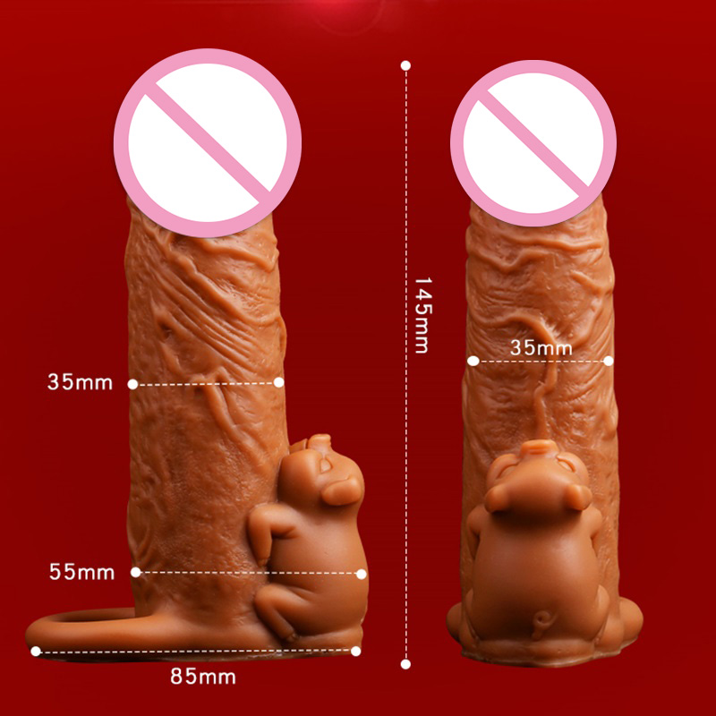 Fan Qie Mei Silicone Gspot Vibrating Penis Sleeve Reusable Delay Time Extender Condom Mens Sexual Enhancement Toy - 1