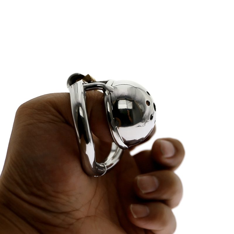 Stainless Steel Micro Chastity Device Small Size Cock Cage With Arc-shaped Ring Sex Toys Men Belt Bdsm Toy