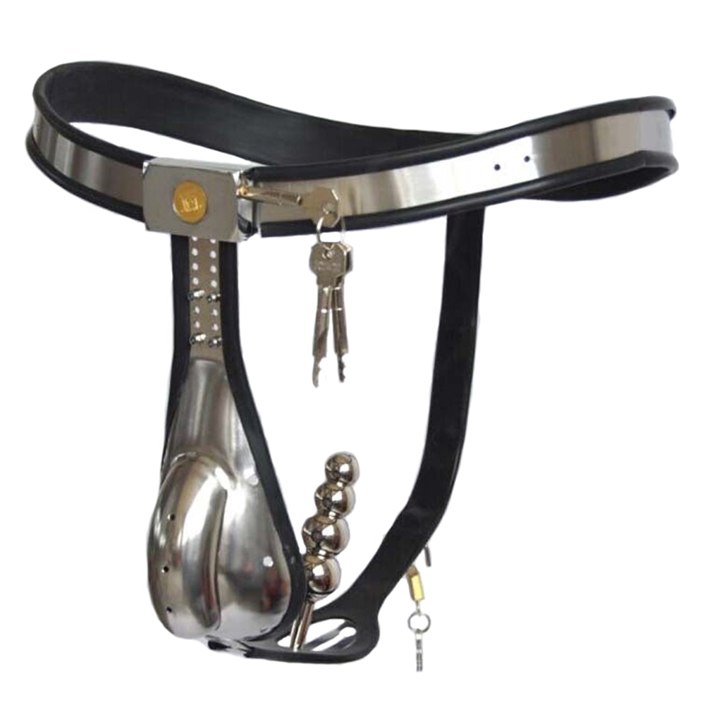 Manyjoy Stainless Steel Male Chastity Belt With Anal Plug Bdsm Bondage Lock Cage Device Erotic Adult Sex Toy - 4