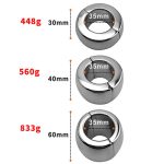 Cock Rings Metal Penis Dick Ring Heavy Ball Stretcher Scrotal Bondage Stainless Steel Chastity Devices Fetish Sex Toys For Men - 6